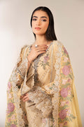Maria B | Pre Fall Dresses | 3 Piece Embroidered Chiffon Suit Yellow - House Of Hania