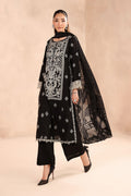 Maria B | Pre Fall Dresses | 3 Piece Embroidered Dobby Suit Black - House Of Hania