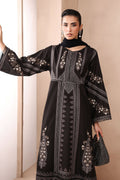 Maria B | Pre Fall Dresses | 3 Piece Embroidered Dobby Suit Black2 - House Of Hania