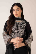 Maria B | Pre Fall Dresses | 3 Piece Embroidered Dobby Suit Black4 - House Of Hania