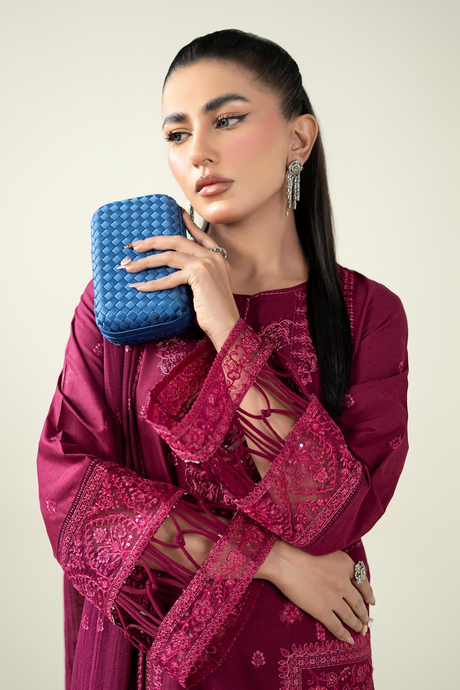 Maria B | Pre Fall Dresses | 3 Piece Embroidered Dobby Suit PP - House Of Hania