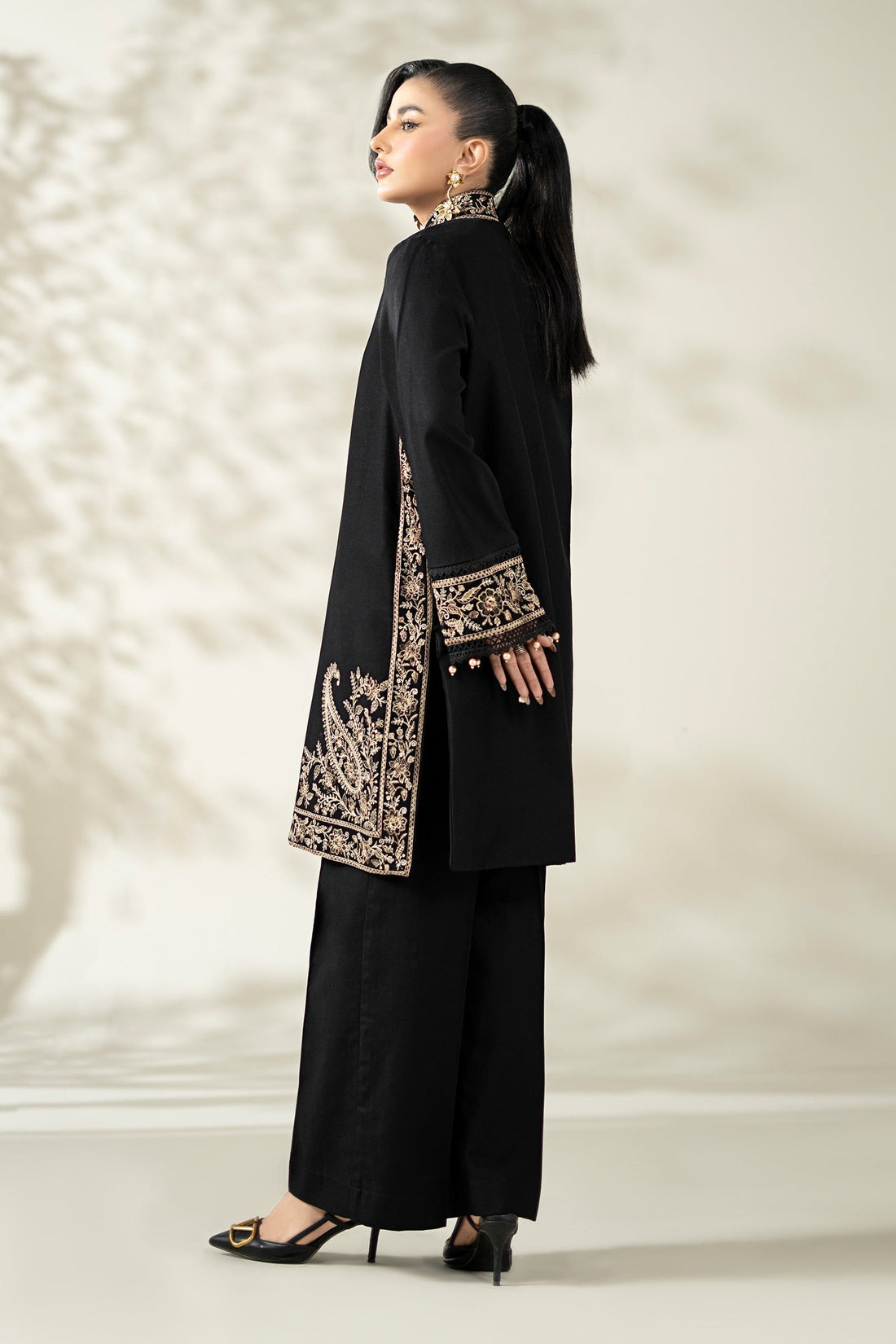 Maria B | Pre Fall Dresses | 3 Piece Embroidered Khaddar Suit YY - House Of Hania