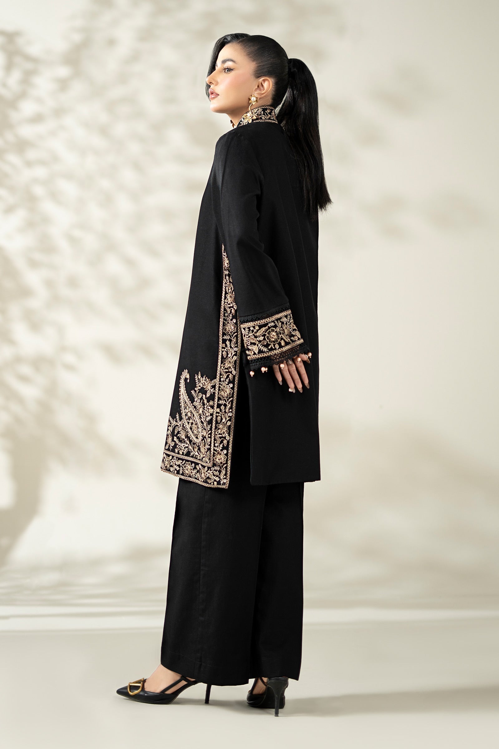 Maria B | Pre Fall Dresses | 3 Piece Embroidered Khaddar Suit YY - House Of Hania