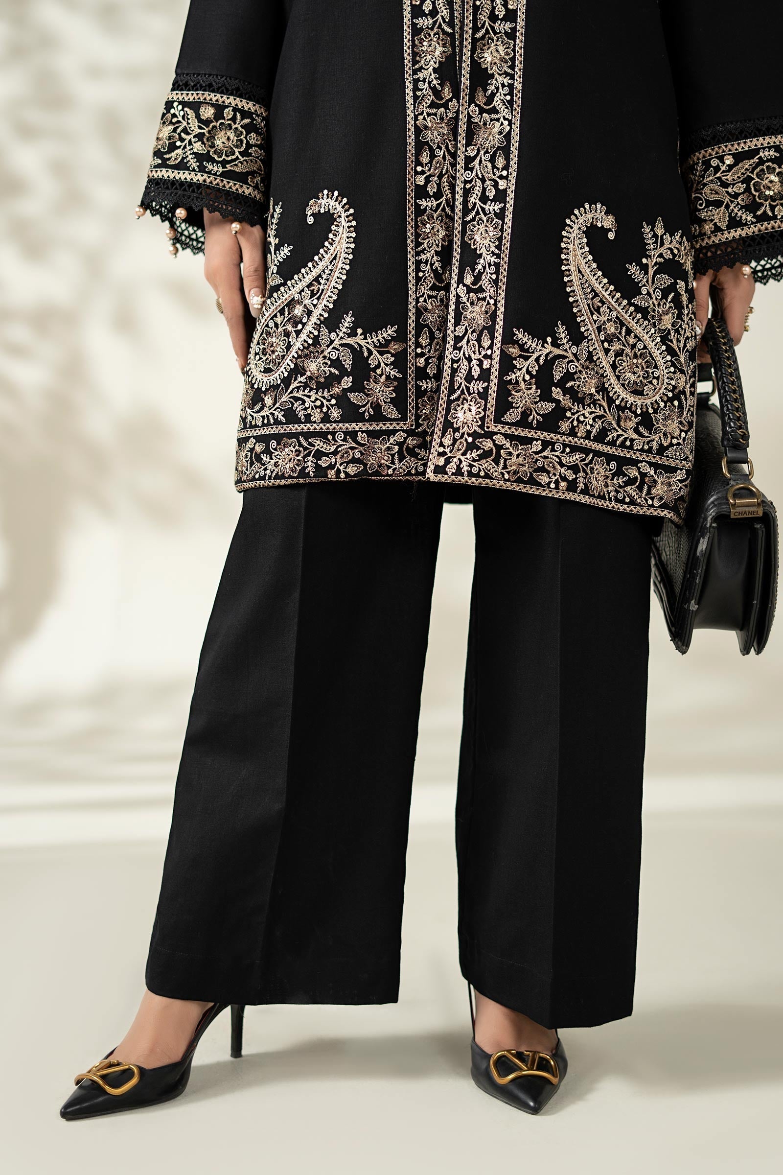 Maria B | Pre Fall Dresses | 3 Piece Embroidered Khaddar Suit YY - House Of Hania