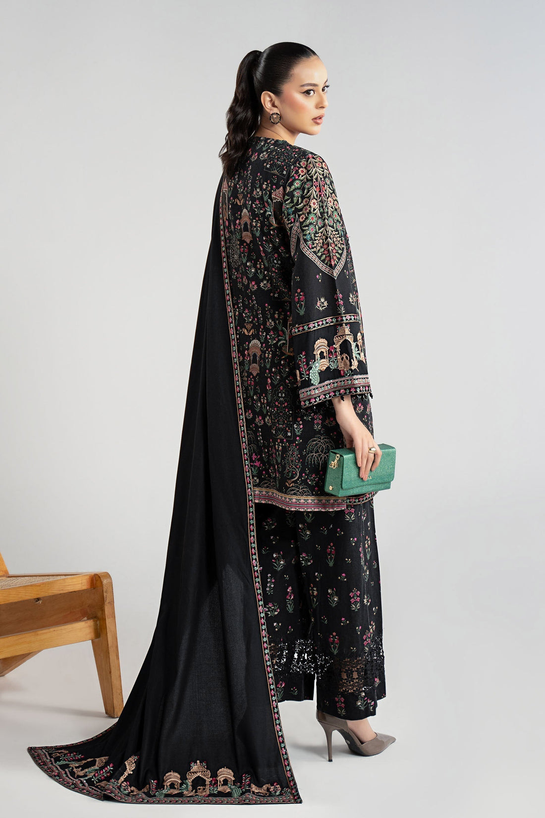 Maria B | Pre Fall Dresses | 3 Piece Embroidered Khaddar Suit ZF - House Of Hania