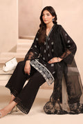 Maria B | Pre Fall Dresses | 3 Piece Embroidered Lawn Suit Black - House Of Hania