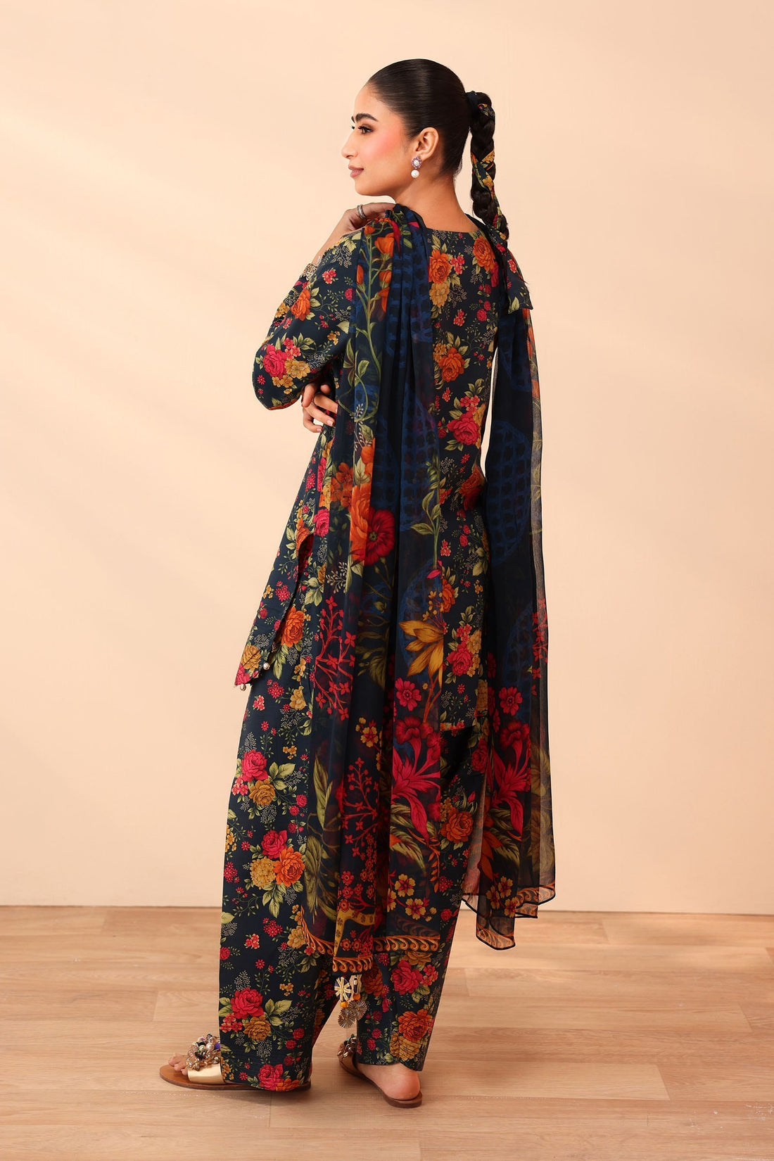 Maria B | Pre Fall Dresses | 3 Piece Embroidered Lawn Suit Deep Teal Green - House Of Hania