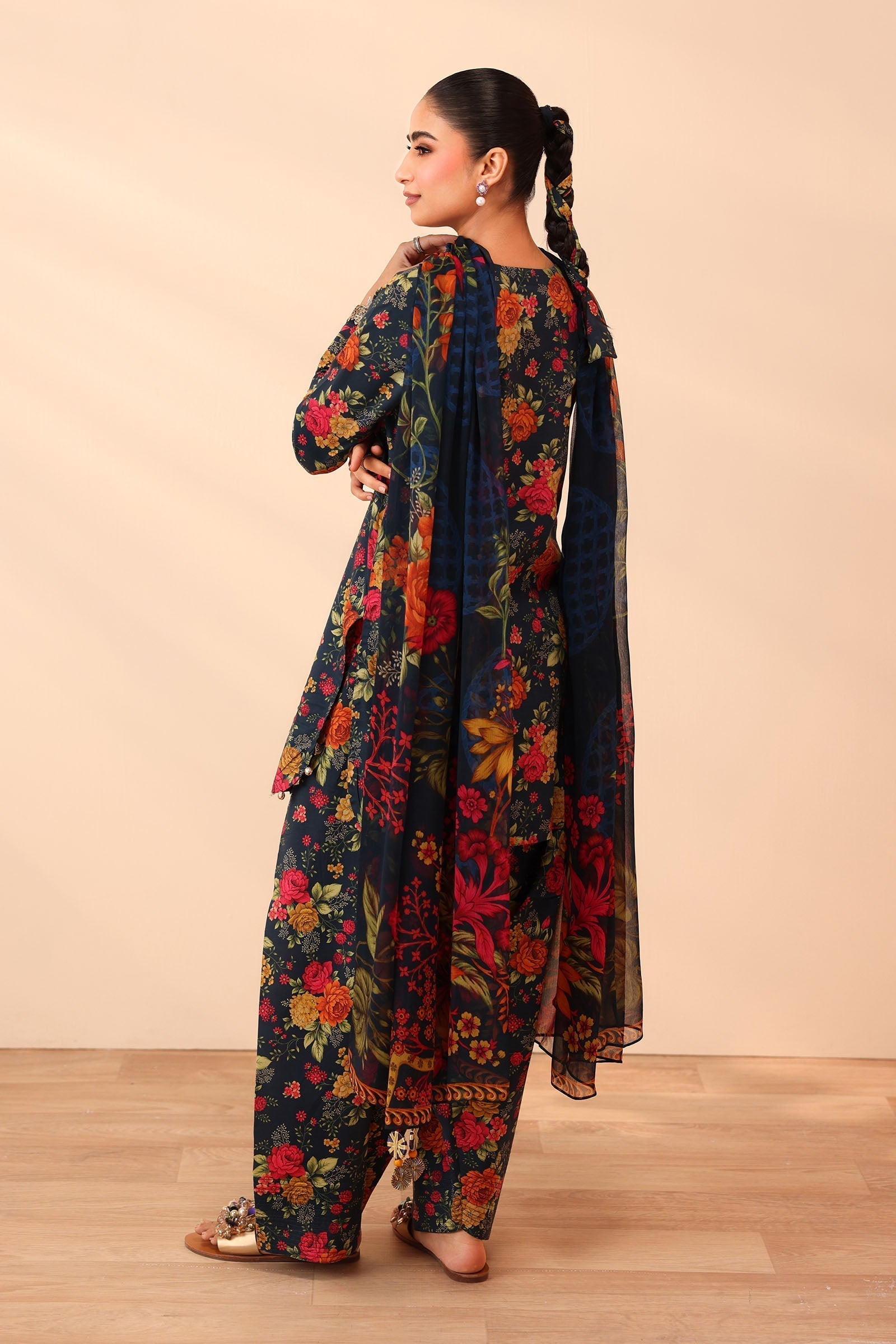 Maria B | Pre Fall Dresses | 3 Piece Embroidered Lawn Suit Deep Teal Green - House Of Hania