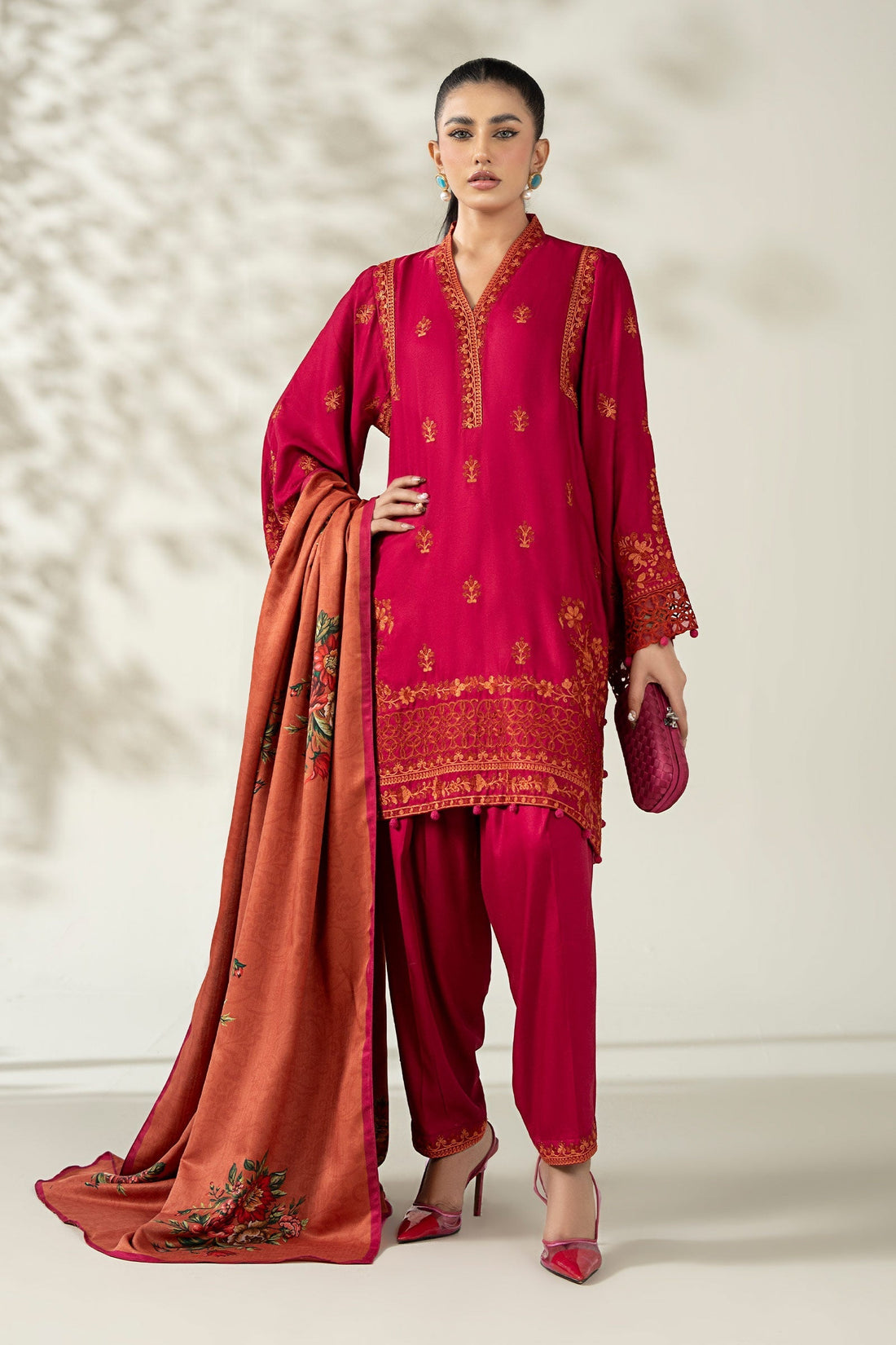 Maria B | Pre Fall Dresses | 3 Piece Embroidered Marina Suit XX - House Of Hania