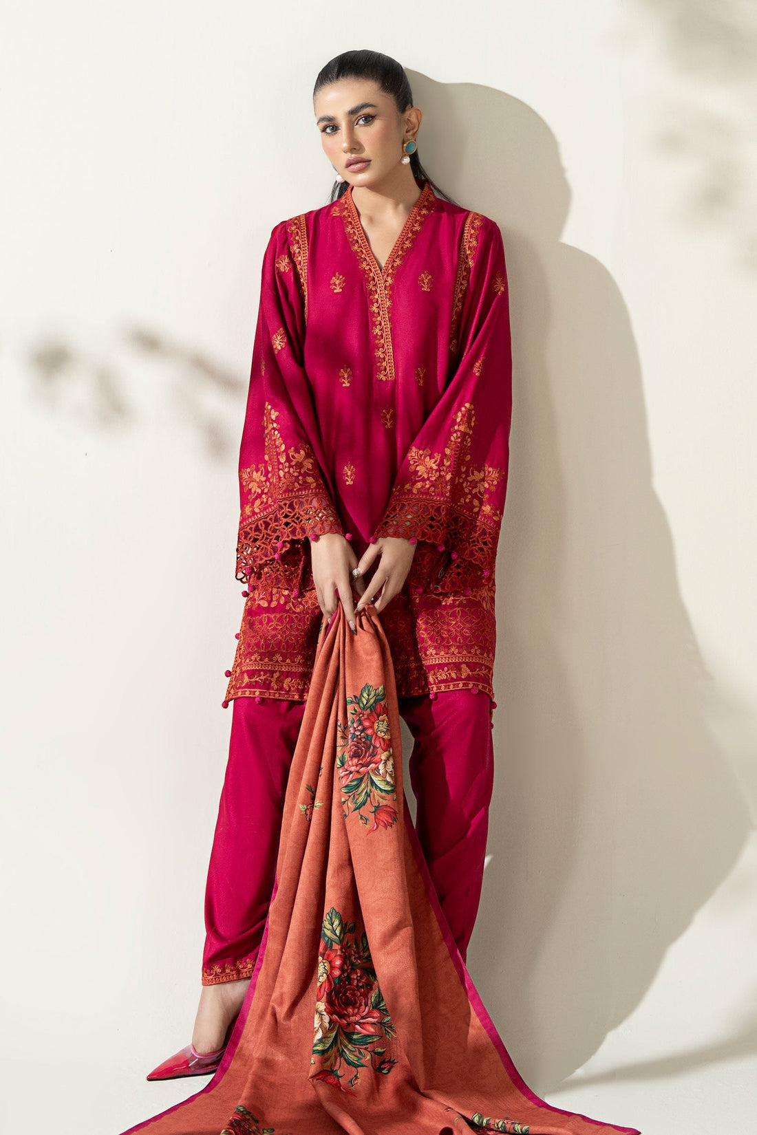 Maria B | Pre Fall Dresses | 3 Piece Embroidered Marina Suit XX - House Of Hania