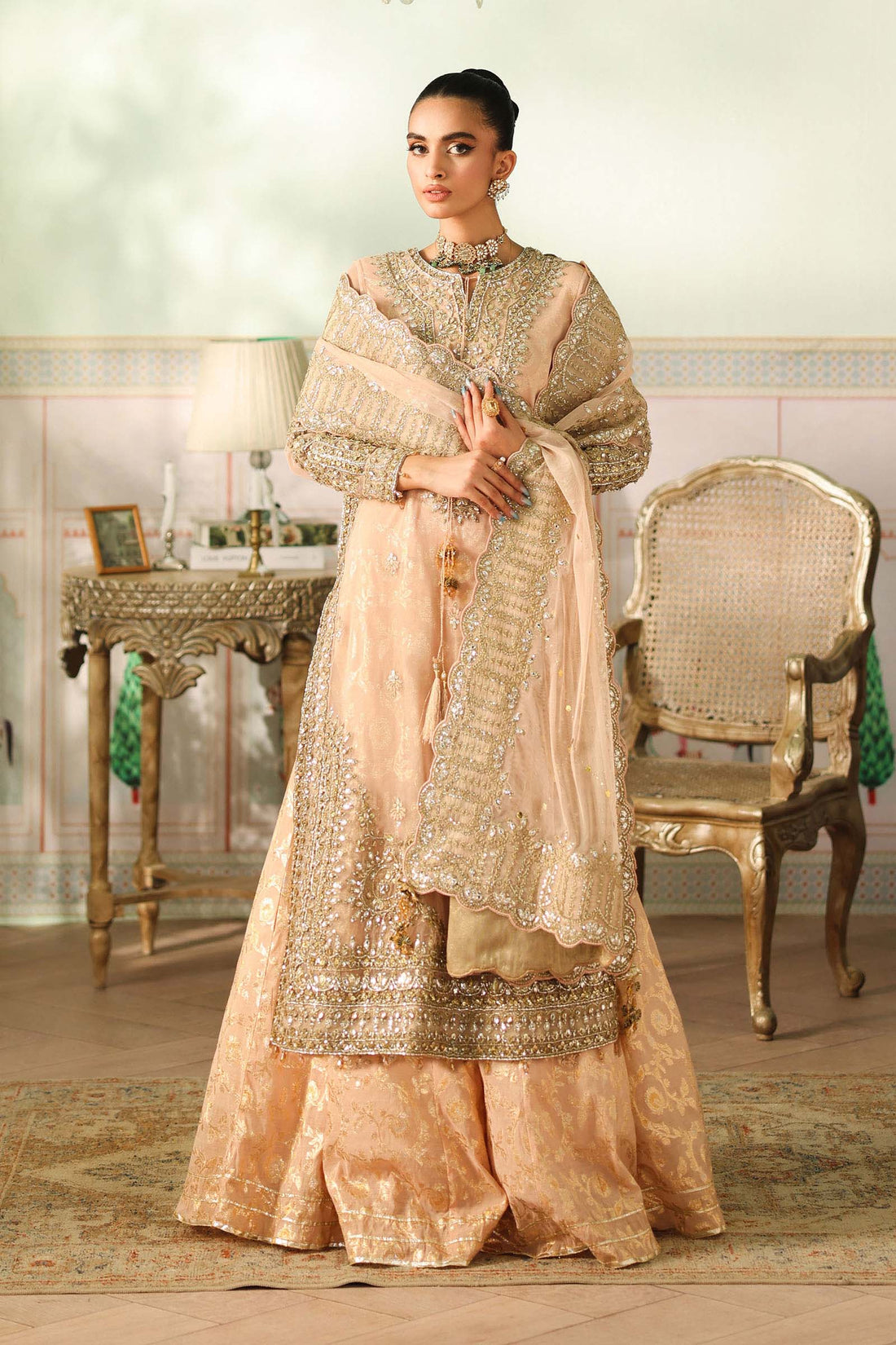 Maria B | Pre Fall Dresses | 3 Piece Embroidered Net Suit EE - House Of Hania