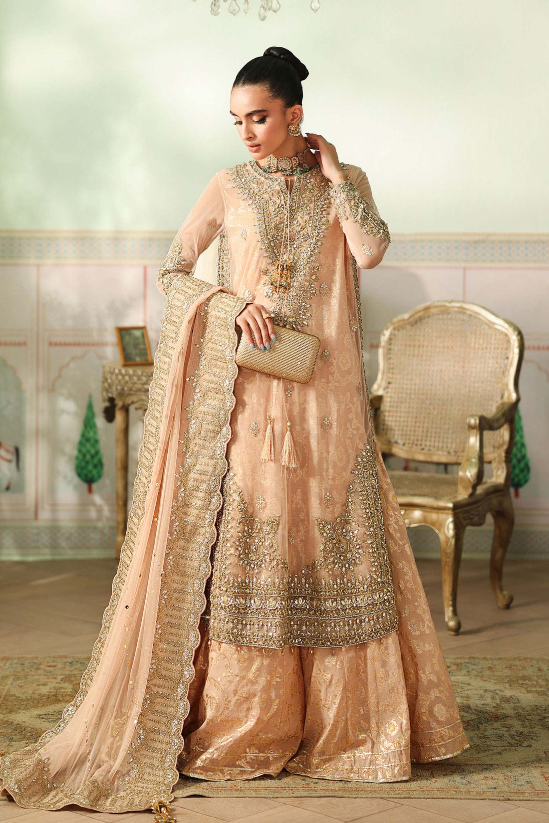 Maria B | Pre Fall Dresses | 3 Piece Embroidered Net Suit EE - House Of Hania