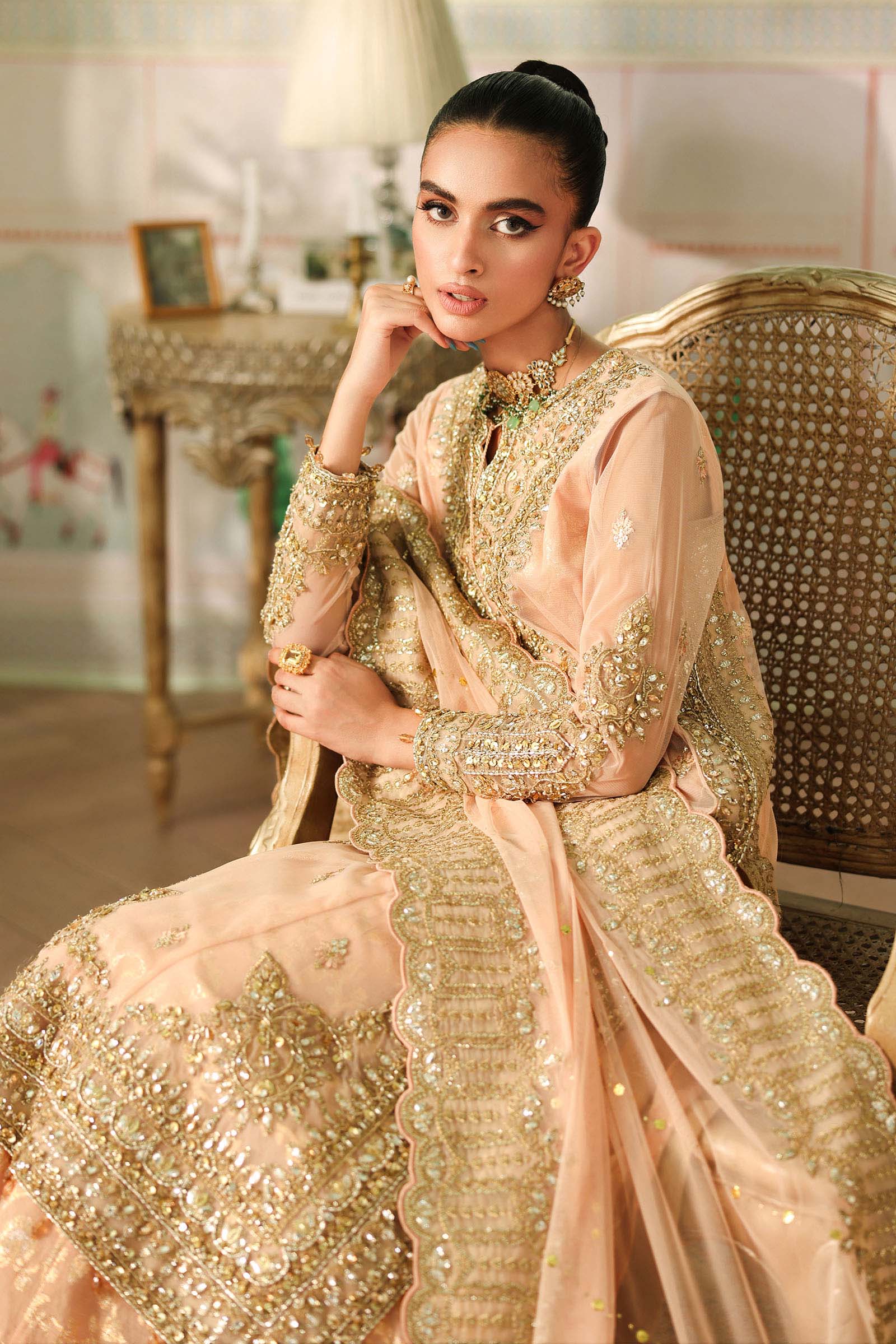Maria B | Pre Fall Dresses | 3 Piece Embroidered Net Suit EE - House Of Hania