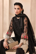 Maria B | Pre Fall Dresses | 3 Piece Embroidered Organza Jacquard Suit Black - House Of Hania