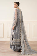 Maria B | Pre Fall Dresses | 3 Piece Embroidered Organza Suit Gray - House Of Hania
