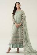 Maria B | Pre Fall Dresses | 3 Piece Embroidered Organza Suit Sea Green - House Of Hania