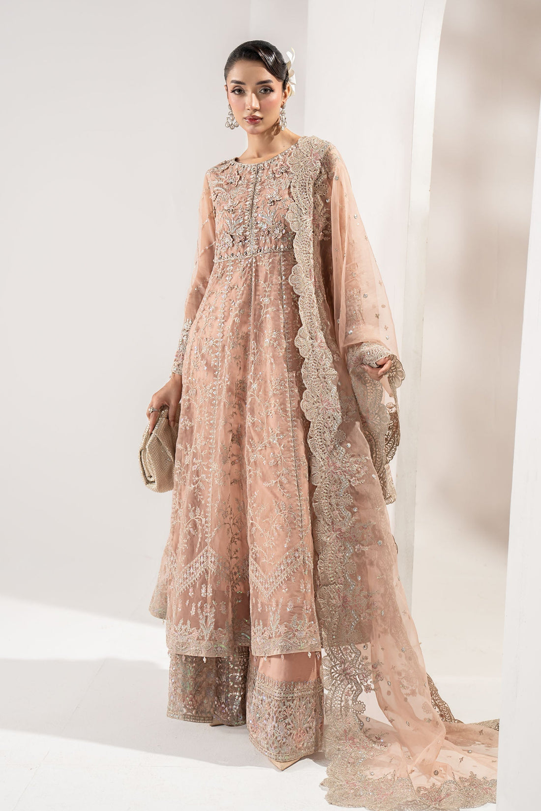 Maria B | Pre Fall Dresses | 3 Piece Embroidered Organza Suit ZS - House Of Hania