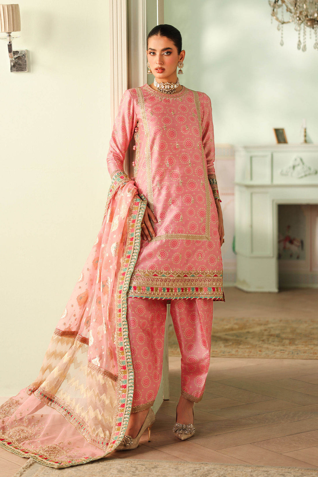 Maria B | Pre Fall Dresses | 3 Piece Embroidered Raw Silk Suit JJ - House Of Hania