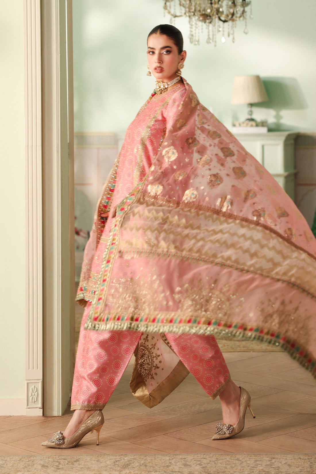Maria B | Pre Fall Dresses | 3 Piece Embroidered Raw Silk Suit JJ - House Of Hania