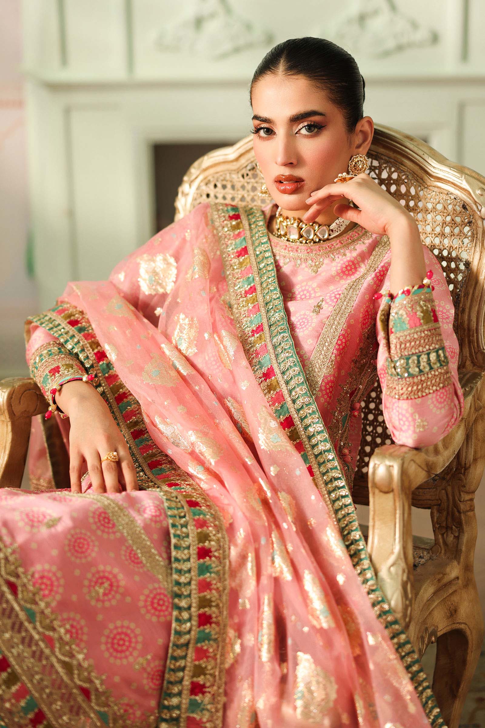 Maria B | Pre Fall Dresses | 3 Piece Embroidered Raw Silk Suit JJ - House Of Hania
