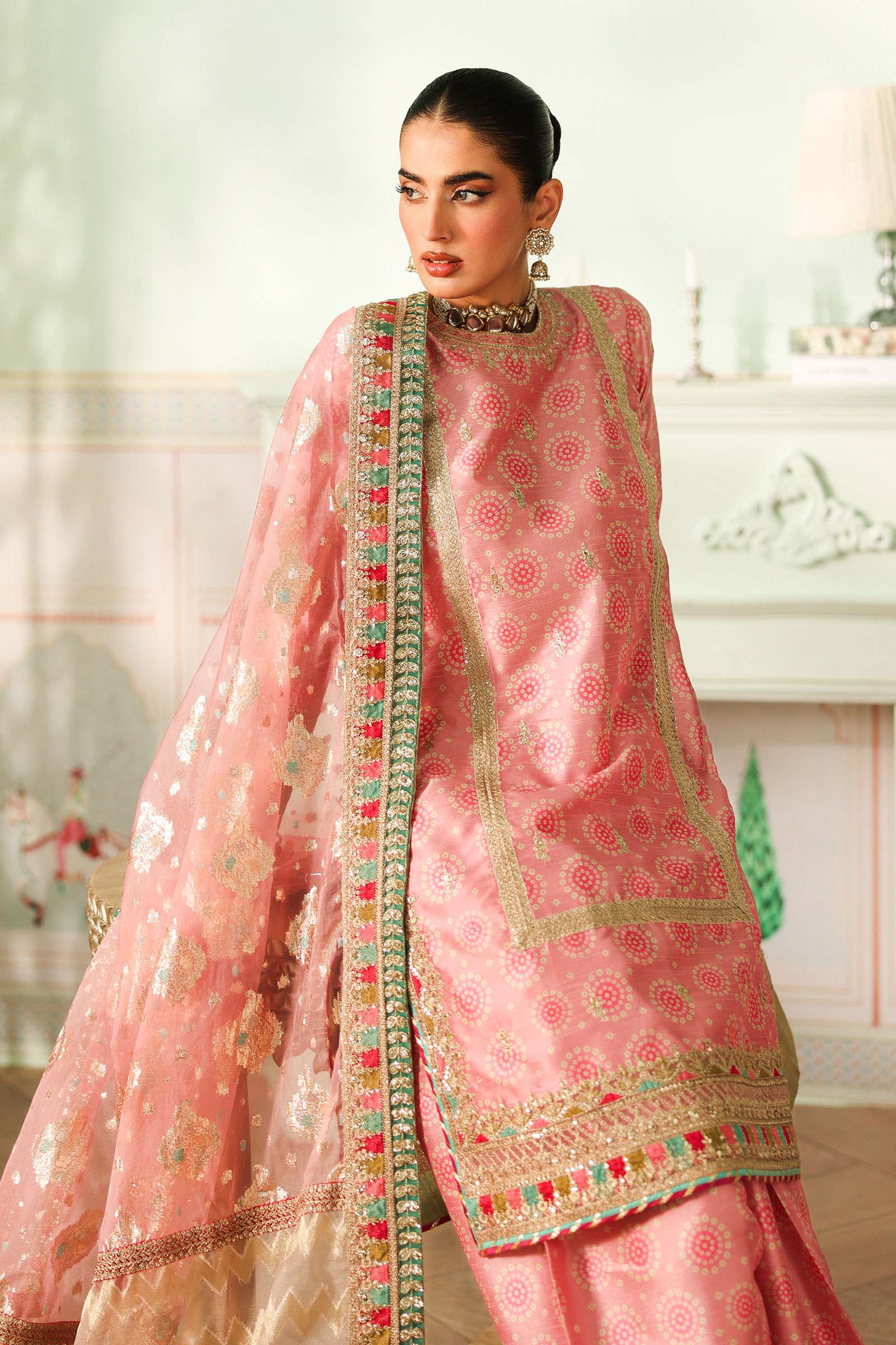 Maria B | Pre Fall Dresses | 3 Piece Embroidered Raw Silk Suit JJ - House Of Hania
