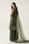 Maria B | Pre Fall Dresses | 3 Piece Embroidered Suit Deep Olive Green - House Of Hania