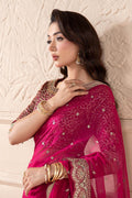 Maria B | Pre Fall Dresses | Embroidered Chiffon Saree ZW - House Of Hania