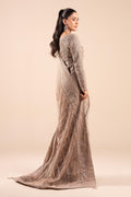 Maria B | Pre Fall Dresses | Embroidered Net Saree Light Skin - House Of Hania