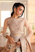 Maria B | Pre Fall Dresses | Embroidered Organza Saree Peach - House Of Hania