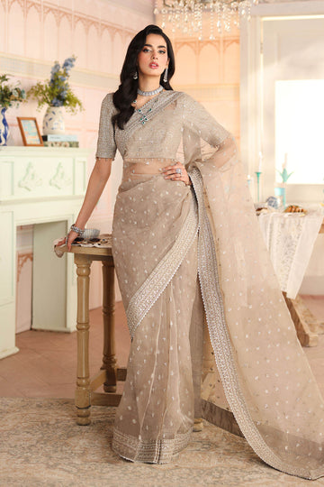Maria B | Pre Fall Dresses | Embroidered Raw Silk Saree II - House Of Hania