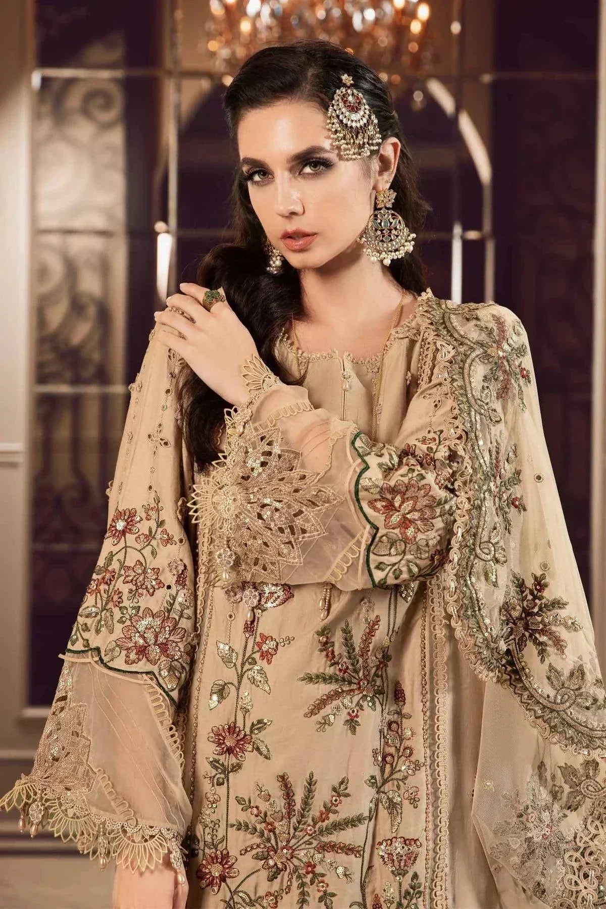 Maria B | Sateen Formals 23 | Beige CST-712 - House Of Hania