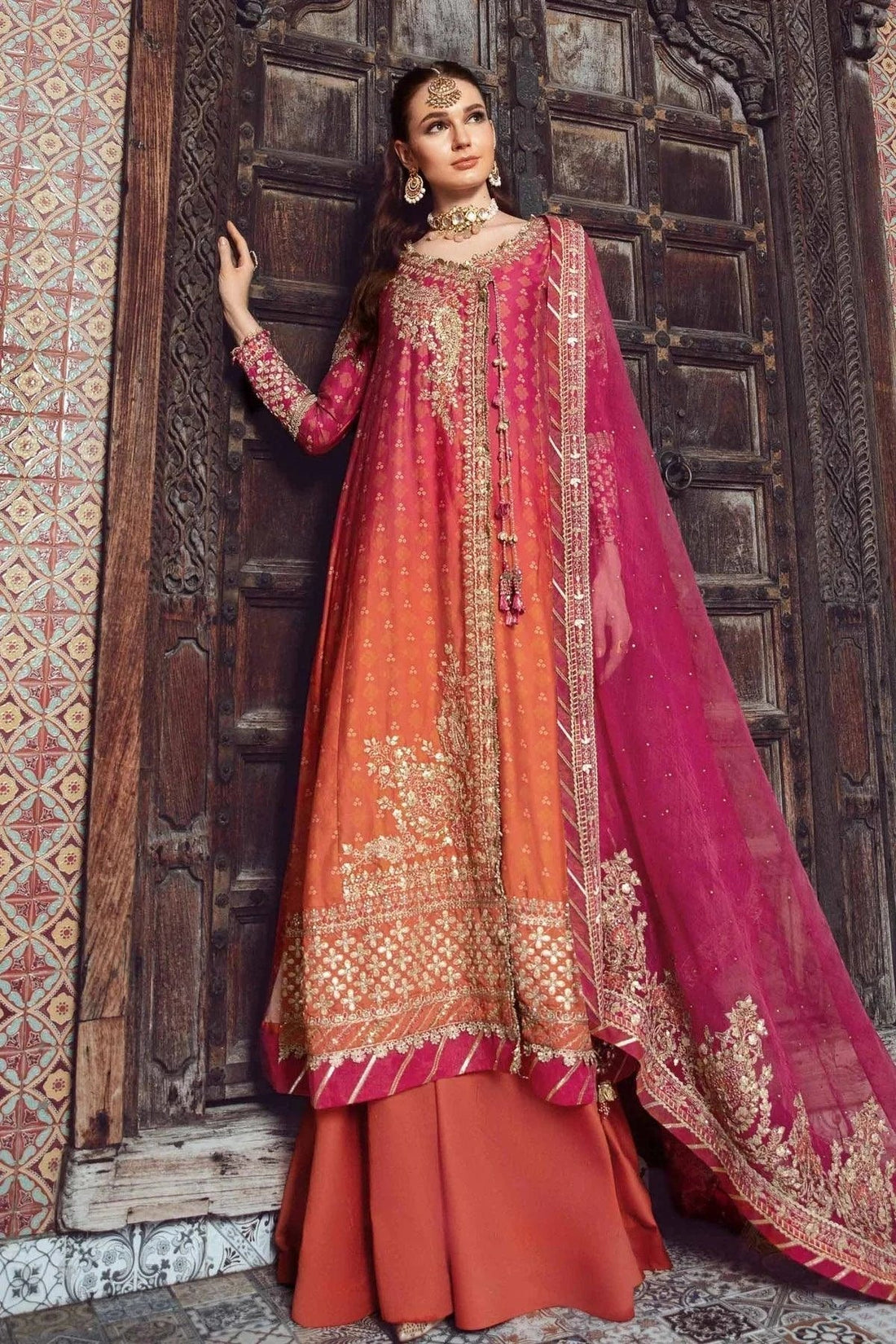 Maria B | Sateen Formals 23 | Fuchsia Pink CST-709 - House Of Hania