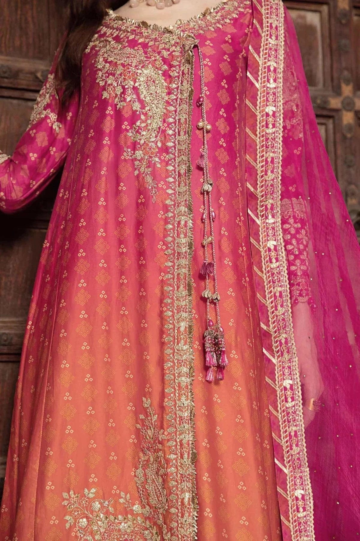 Maria B | Sateen Formals 23 | Fuchsia Pink CST-709 - House Of Hania