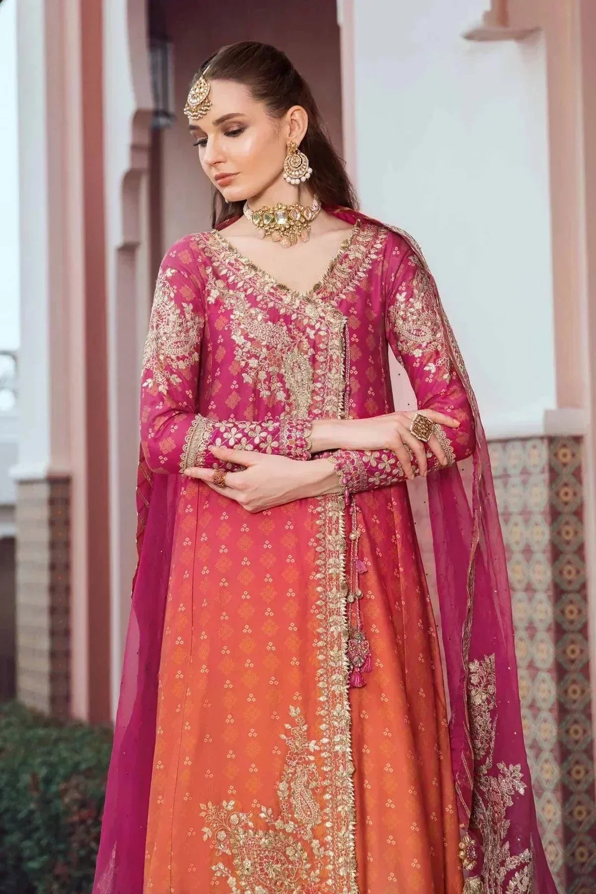 Maria B | Sateen Formals 23 | Fuchsia Pink CST-709 - House Of Hania