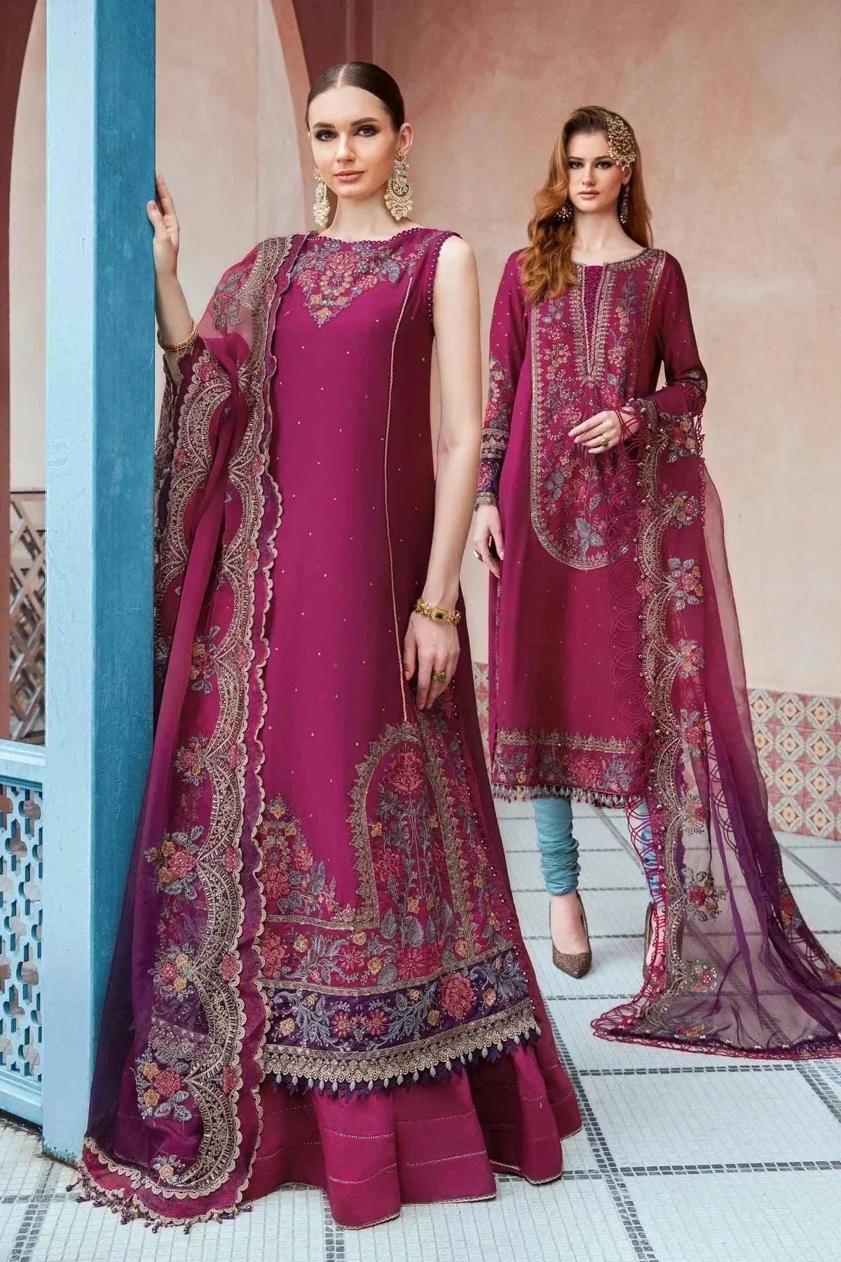 Maria B | Sateen Formals 23 | Magenta CST-704 - House Of Hania