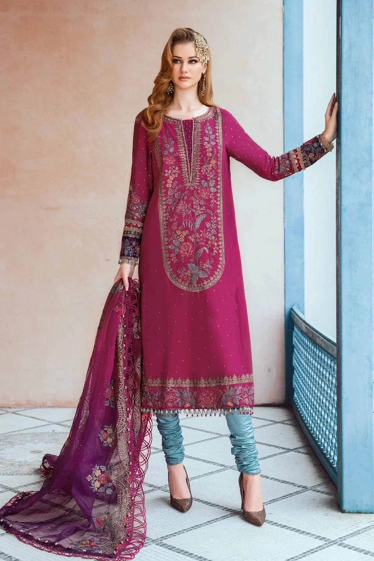 Maria B | Sateen Formals 23 | Magenta CST-704 - House Of Hania