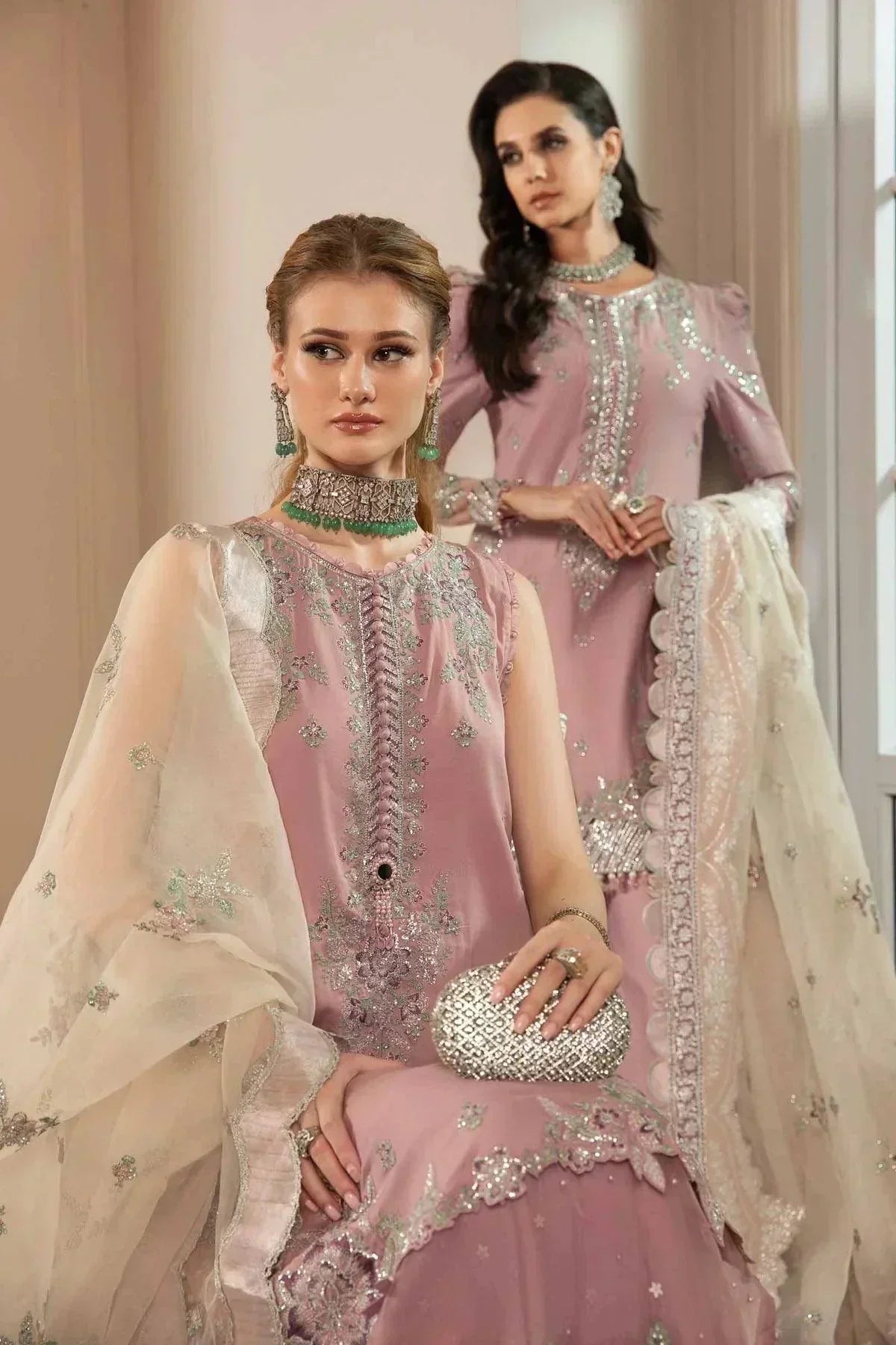 Maria B | Sateen Formals 23 | Mauve CST-706 - House Of Hania