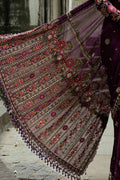 Maria B | Soiree Collection | Embroidered Chiffon Saree WF-09-01-Purple - House Of Hania