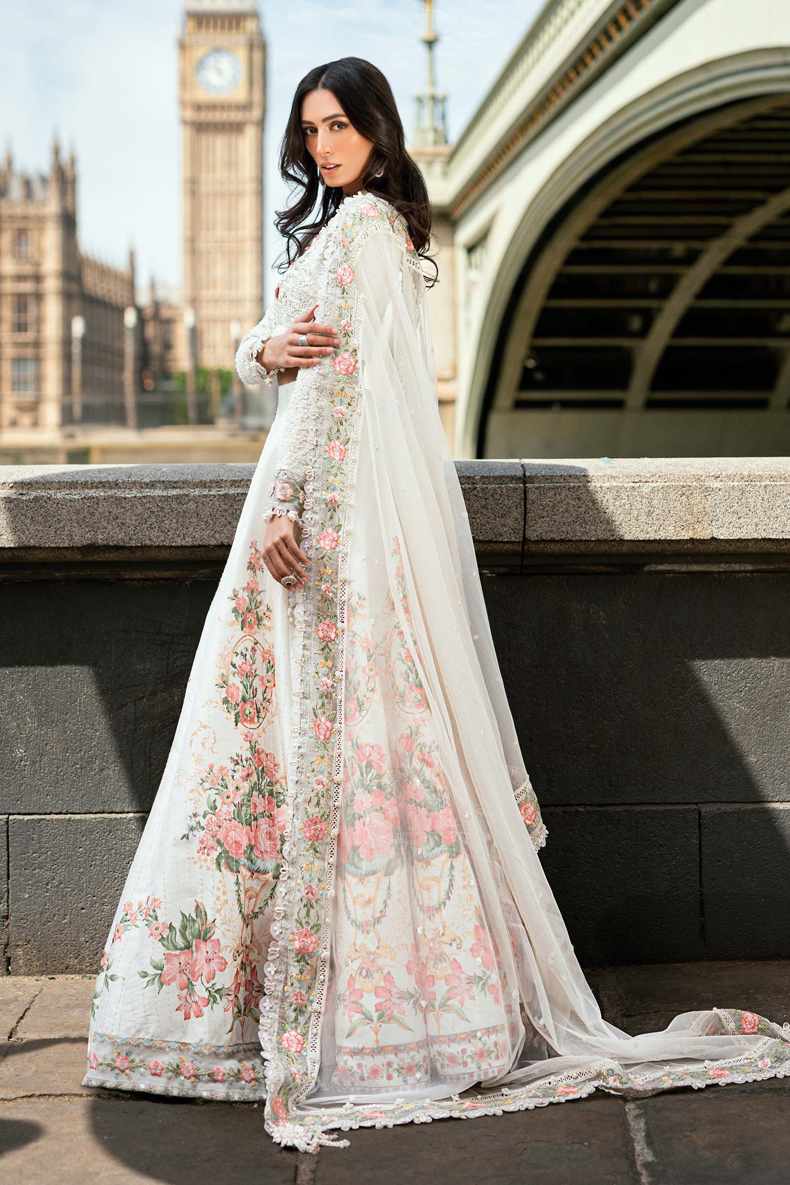 Maria B | Soiree Collection | Embroidered Raw Silk Suit WF-09-02-White - House Of Hania