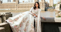 Maria B | Soiree Collection | Embroidered Raw Silk Suit WF-09-02-White - House Of Hania