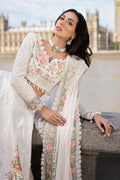 Maria B | Soiree Collection | Embroidered Raw Silk Suit WF-09-02-White - House Of Hania