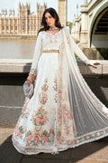 Maria B | Soiree Collection | Embroidered Raw Silk Suit WF-09-02-White - House Of Hania