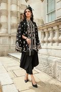 Maria B | Soiree Collection | Embroidered Raw Silk Suit WF-09-03-Black - House Of Hania