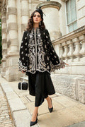 Maria B | Soiree Collection | Embroidered Raw Silk Suit WF-09-03-Black - House Of Hania
