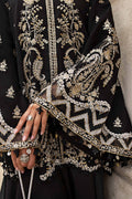 Maria B | Soiree Collection | Embroidered Raw Silk Suit WF-09-03-Black - House Of Hania