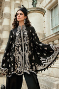 Maria B | Soiree Collection | Embroidered Raw Silk Suit WF-09-03-Black - House Of Hania