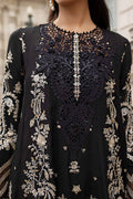 Maria B | Soiree Collection | Embroidered Raw Silk Suit WF-09-03-Black - House Of Hania