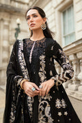 Maria B | Soiree Collection | Embroidered Raw Silk Suit WF-09-03-Black - House Of Hania