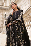 Maria B | Soiree Collection | Embroidered Raw Silk Suit WF-09-03-Black - House Of Hania