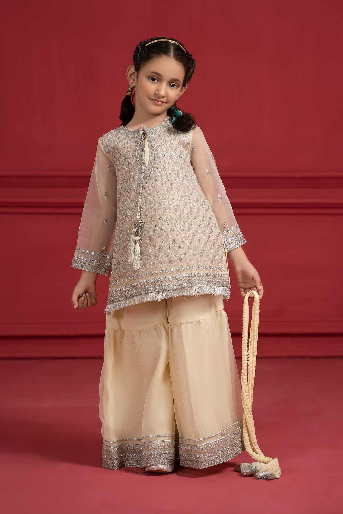 Maria B | Suit Lime Yellow MKS-W23-23 - House Of Hania